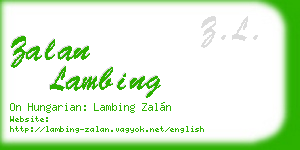 zalan lambing business card